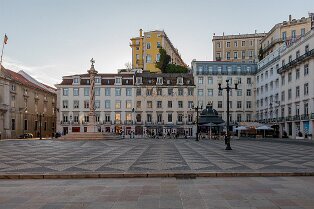 Place municipale Praça do município (place municipale) en face de l'hôtel de ville de Lisbonne,